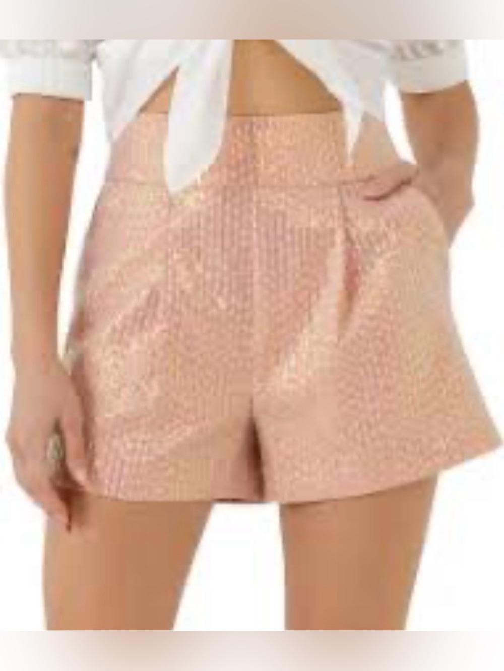 Free The Roses Embroidered Sequin Tuxedo Shorts Sz M